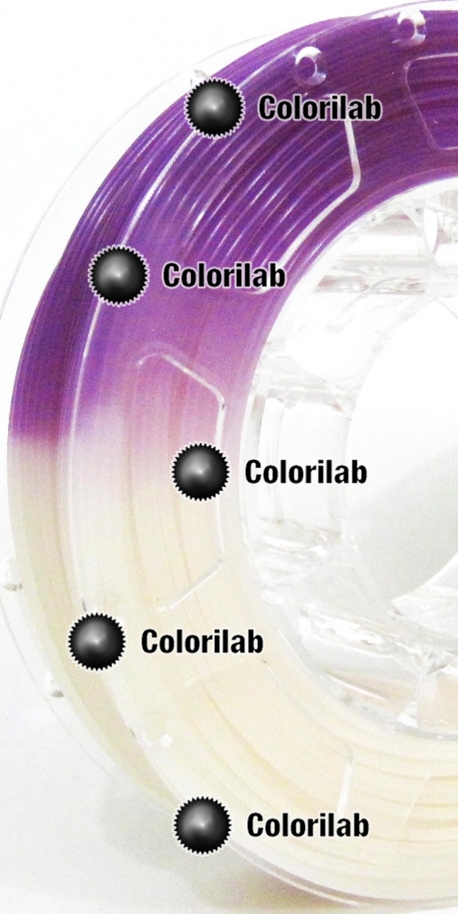 Filament d'imprimante 3D 1.75 mm PLA UV changeant : naturel à violet