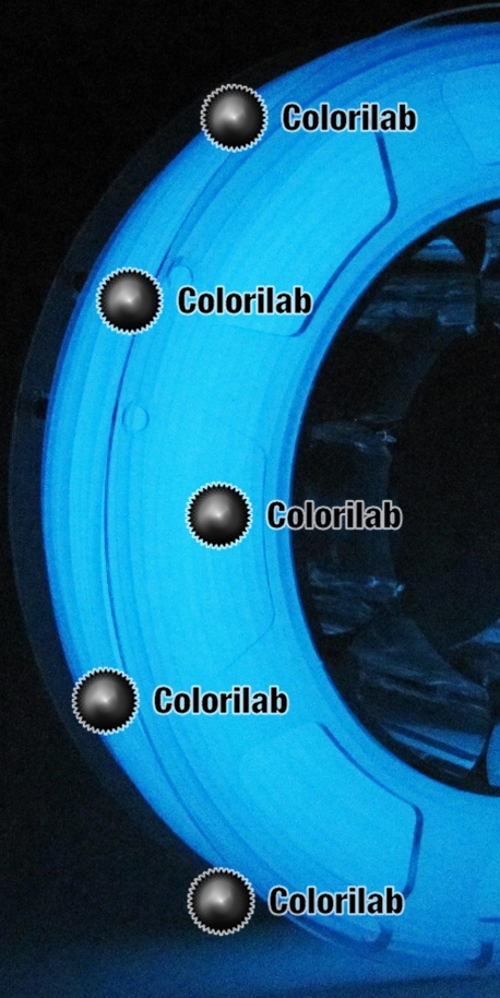 3D printer filament 3.00mm PLA glow in the dark Blue