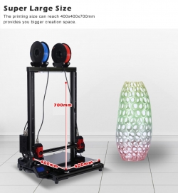 FormBot T-Rex 2+ 3D printer Free Shipping Free Filament dual extruder (IDEX) 400x400x500mm High Temp Large Format Laser Engraver