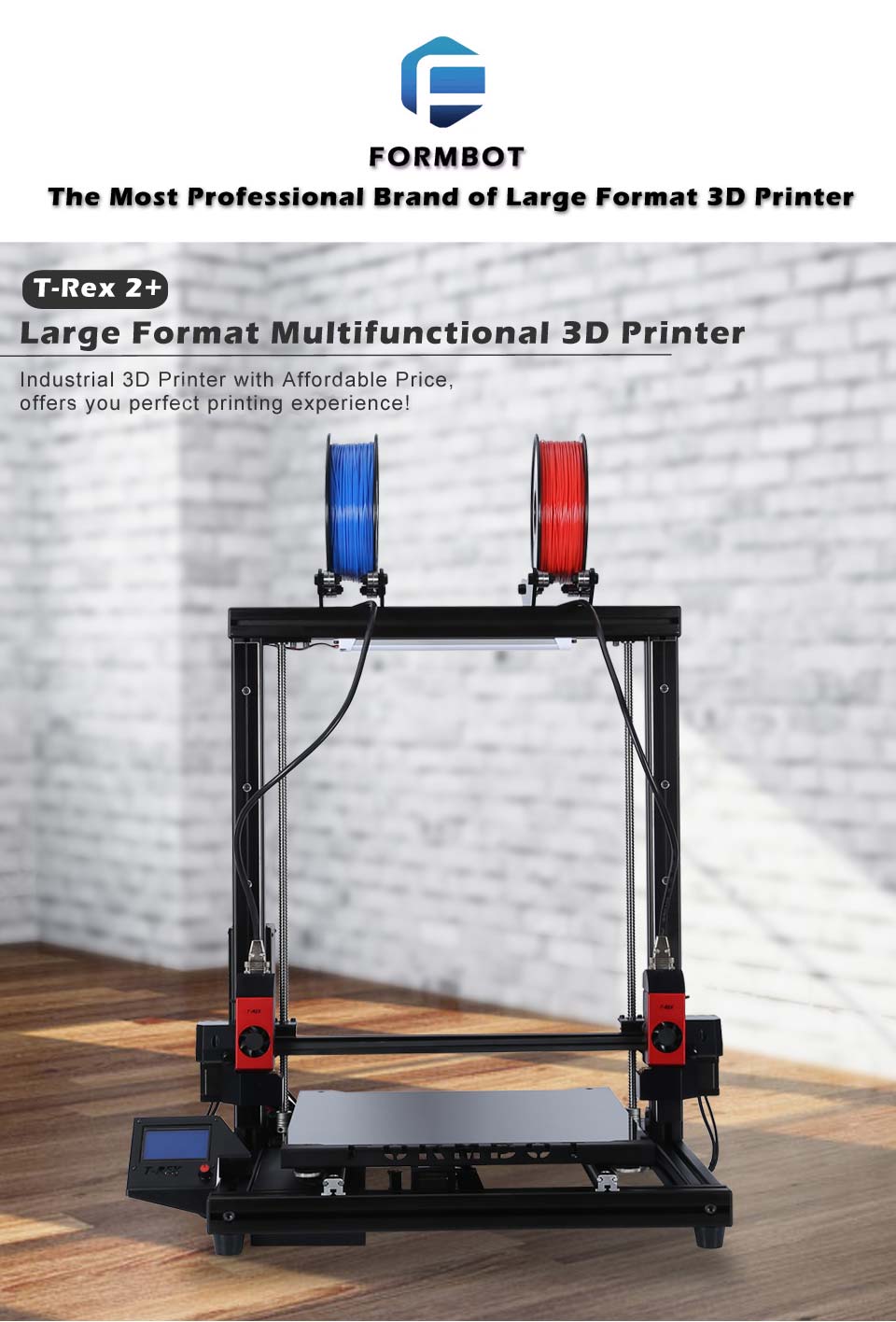 FormBot T-Rex 2+ plus 3D printer Free Shipping Free 3D Filaments